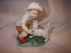 ROYAL WORCESTER FIGURE -  LITTLE BOY  WITH CAT -  SNOWY
